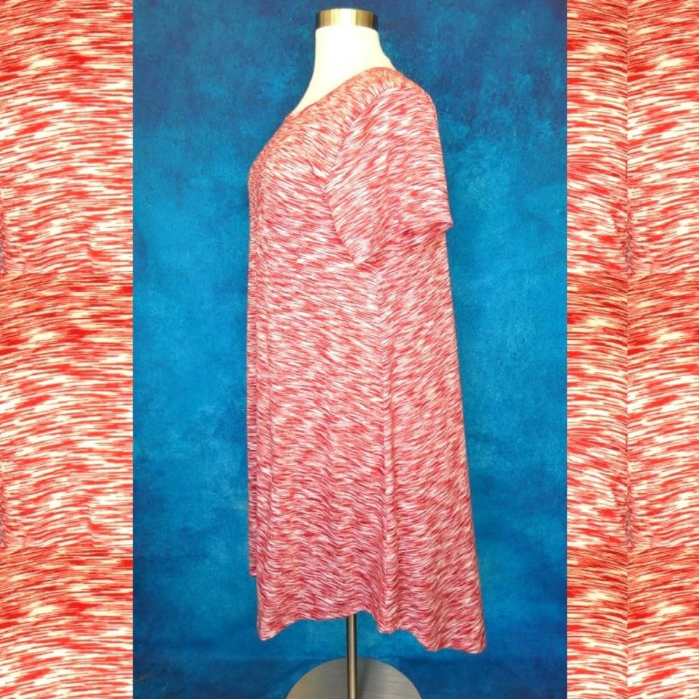 LulaRoe Red White Carly Dress Size 3XL - Picture 4 of 8